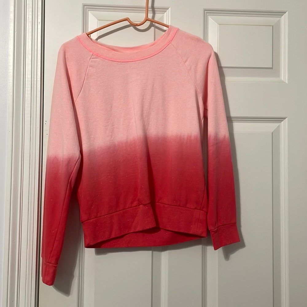 Pink/orange ombré pullover